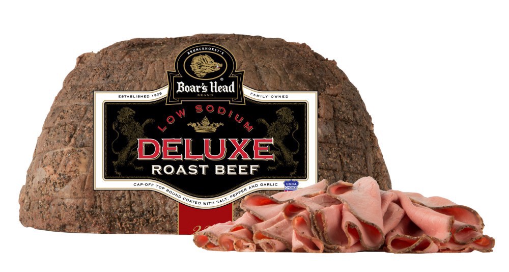 slide 1 of 6, Boar's Head Deluxe Low Sodium Oven Roasted Beef, 1 lb