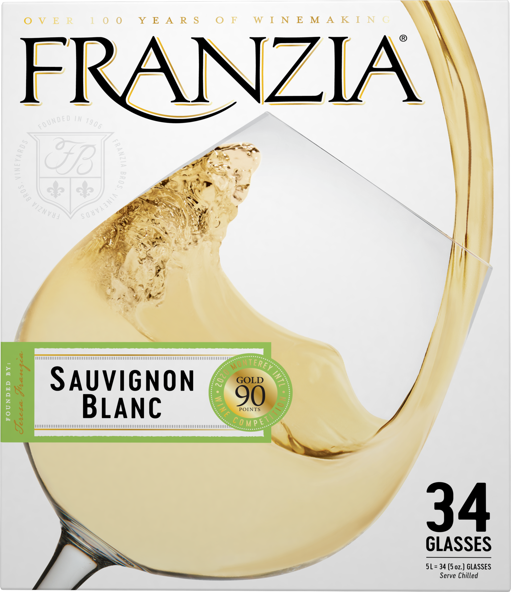 slide 2 of 4, Franzia Sauvignon Blanc White Wine, 5 liter