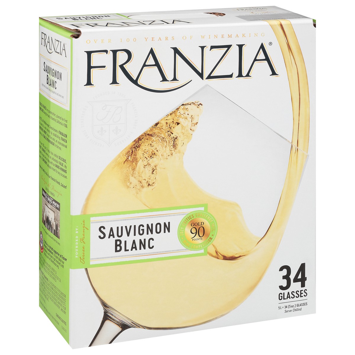 slide 7 of 9, Franzia Sauvignon Blanc 5 l, 5 liter