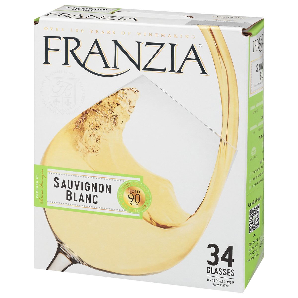 slide 3 of 9, Franzia Sauvignon Blanc 5 l, 5 liter