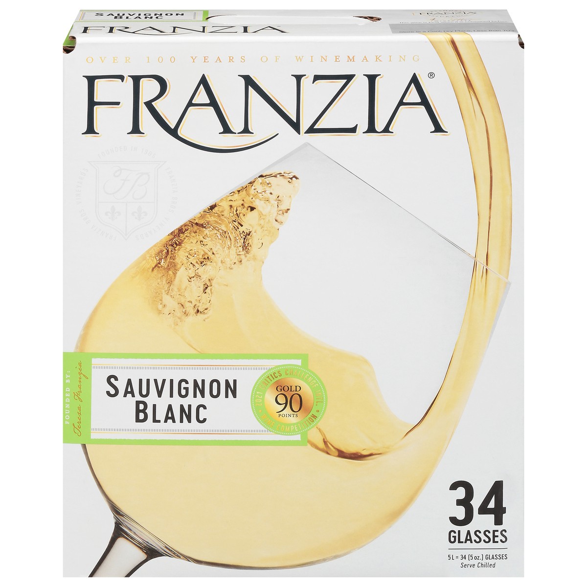 slide 1 of 9, Franzia Sauvignon Blanc 5 l, 5 liter