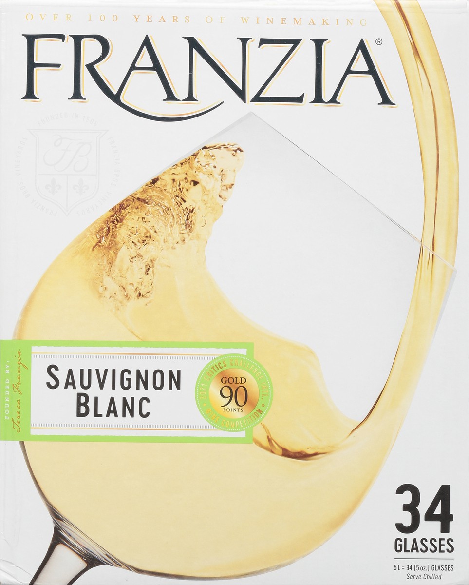 slide 6 of 9, Franzia Sauvignon Blanc 5 l, 5 liter