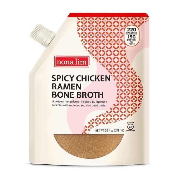 slide 1 of 1, Nona Lim Spicy Chicken Ramen Bone Broth, 20 oz