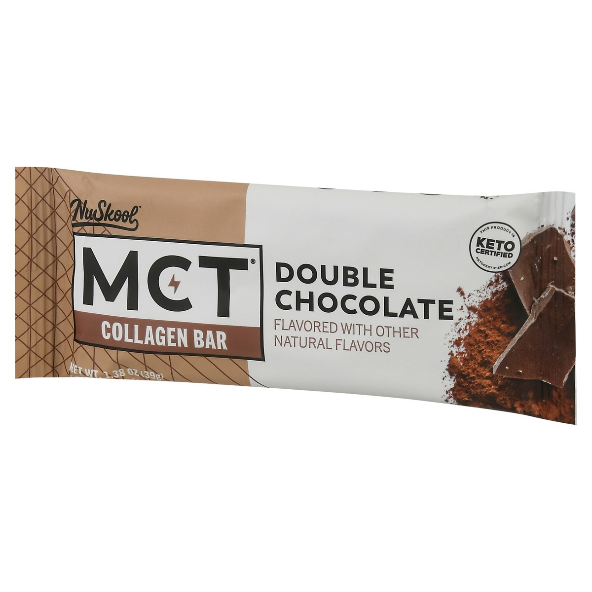 slide 2 of 13, NuSkool Double Chocolate Collagen Bar 1.38 oz, 1.38 oz