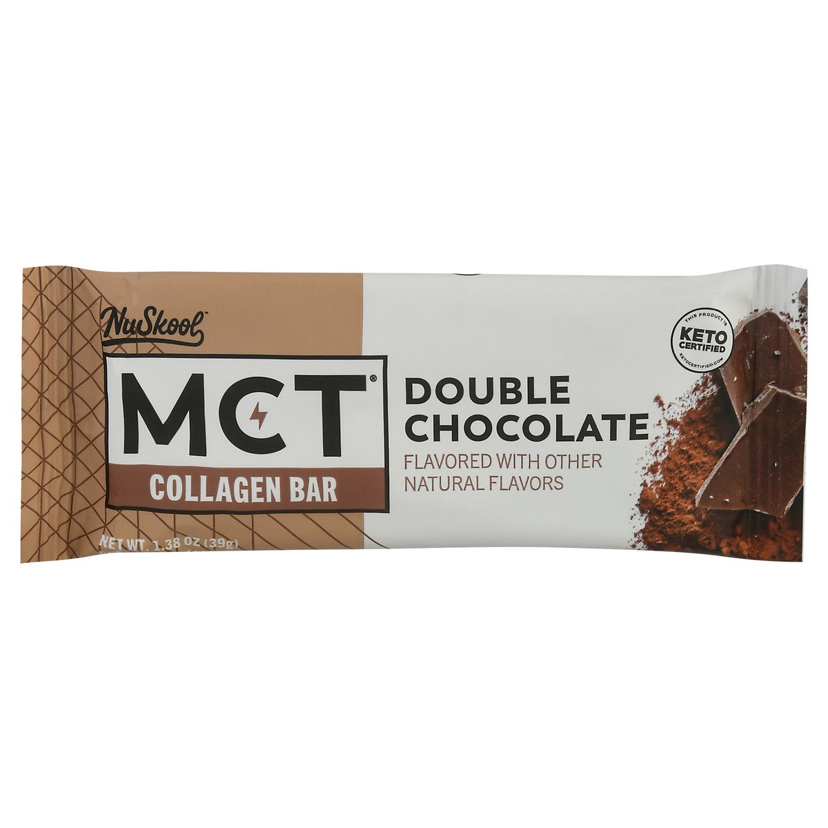 slide 3 of 13, NuSkool Double Chocolate Collagen Bar 1.38 oz, 1.38 oz