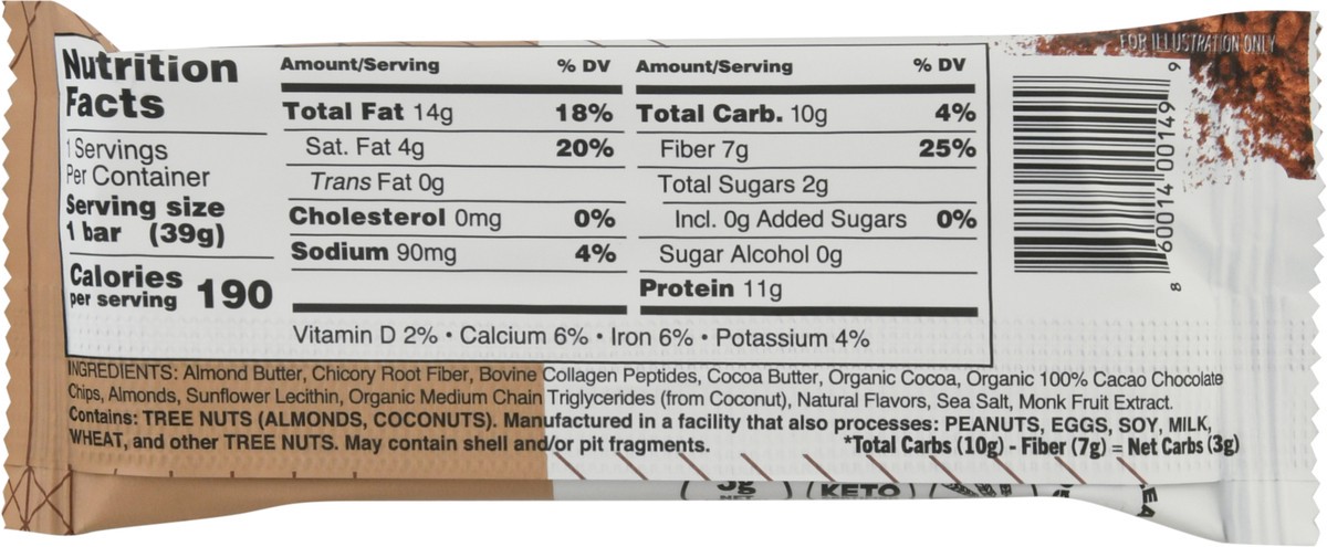 slide 13 of 13, NuSkool Double Chocolate Collagen Bar 1.38 oz, 1.38 oz