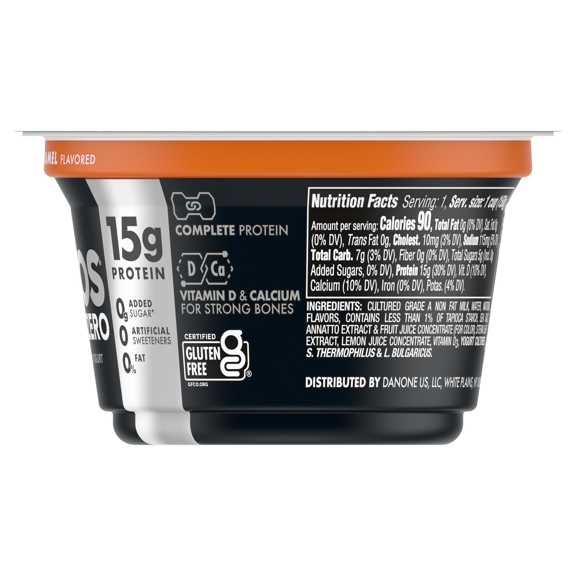 slide 3 of 5, Dannon Oikos Triple Zero Greek Non Fat Salted Caramel Yogurt, 5.3 oz