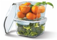 slide 1 of 1, Mason Craft And More Square Glass Food Container Set - 4 Piece - Clear, 68 oz