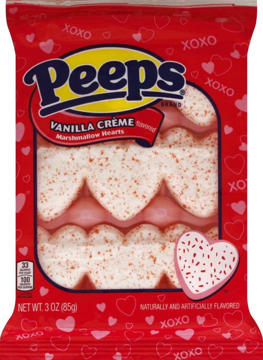 slide 5 of 5, Peeps Marshmallow Hearts Vanilla Creme - 9 CT, 3 oz