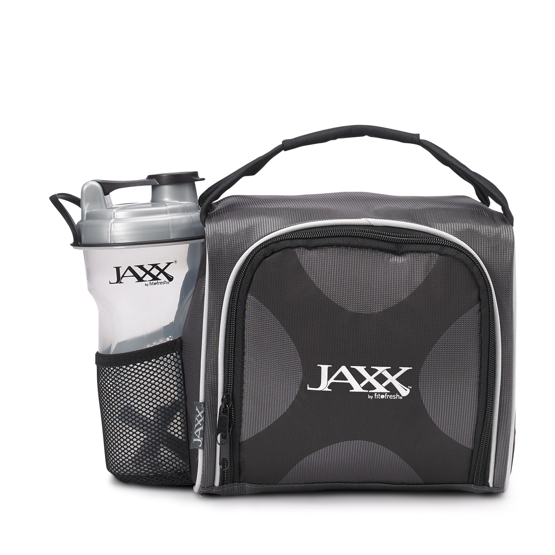slide 1 of 1, Jaxx FitPak Meal Prep Bag w/ Portion Control Container Set - Silver, 1 ct