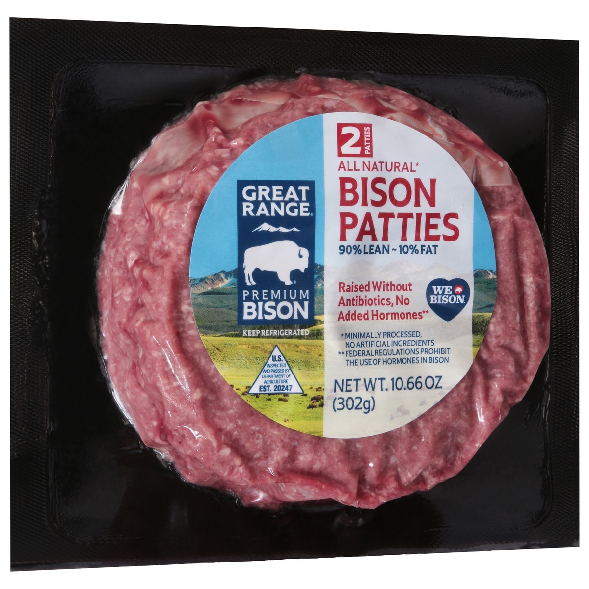 slide 8 of 9, Great Range All Natural Bison Patties 2 ea, 2 ct; 10.66 oz