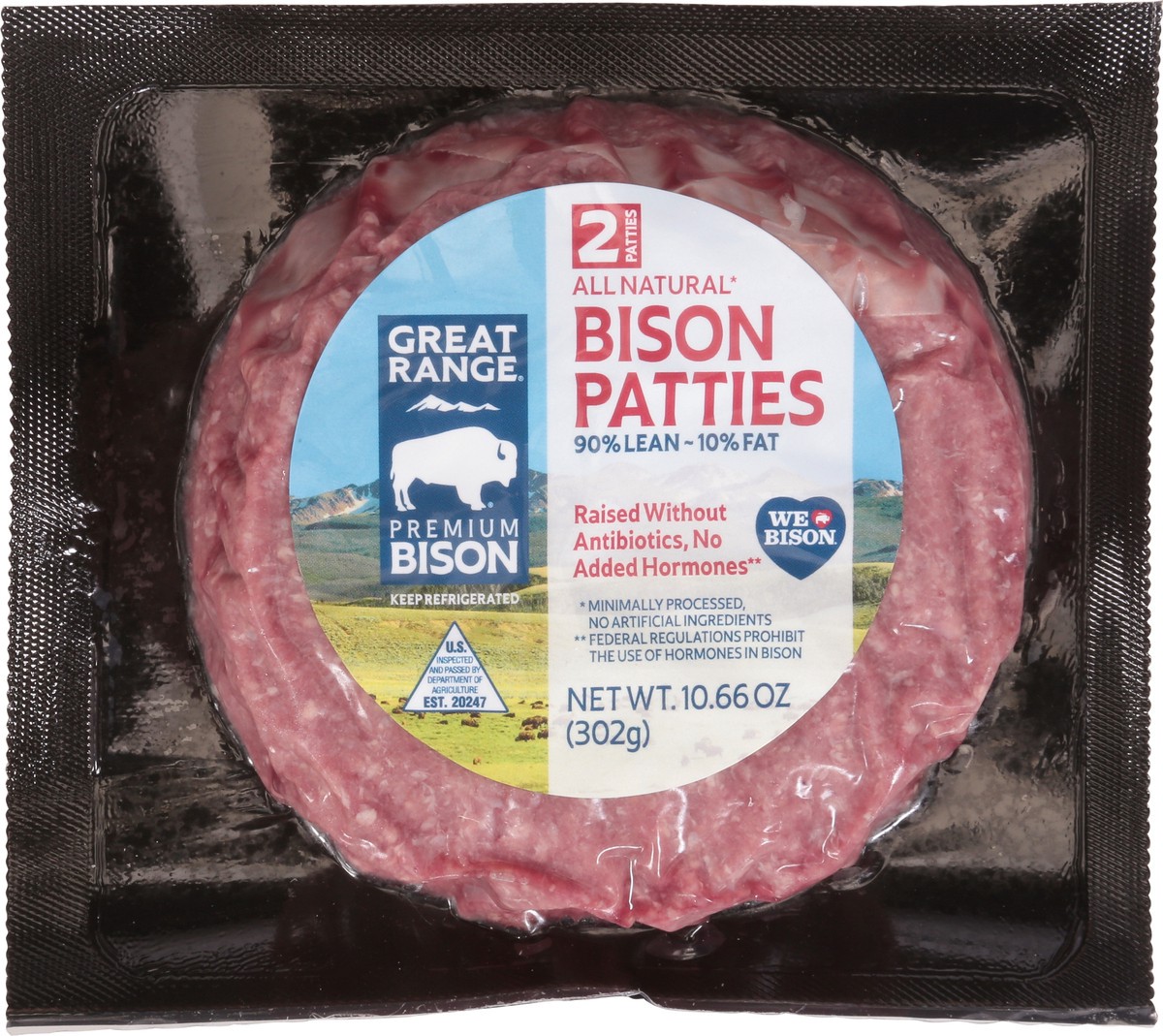 slide 6 of 9, Great Range All Natural Bison Patties 2 ea, 2 ct; 10.66 oz