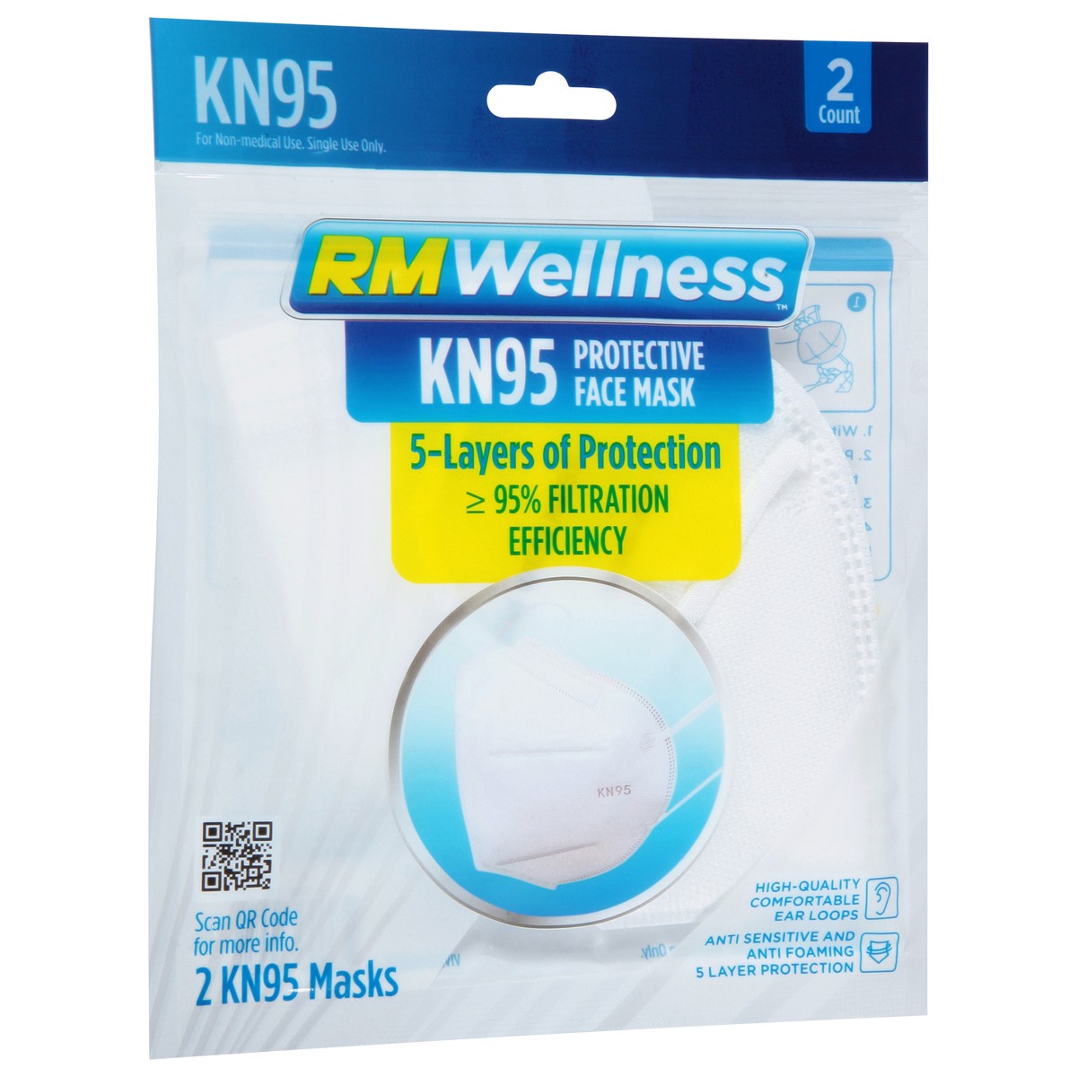slide 6 of 9, RM Wellness KN95 Face Mask 2 ea, 2 ct
