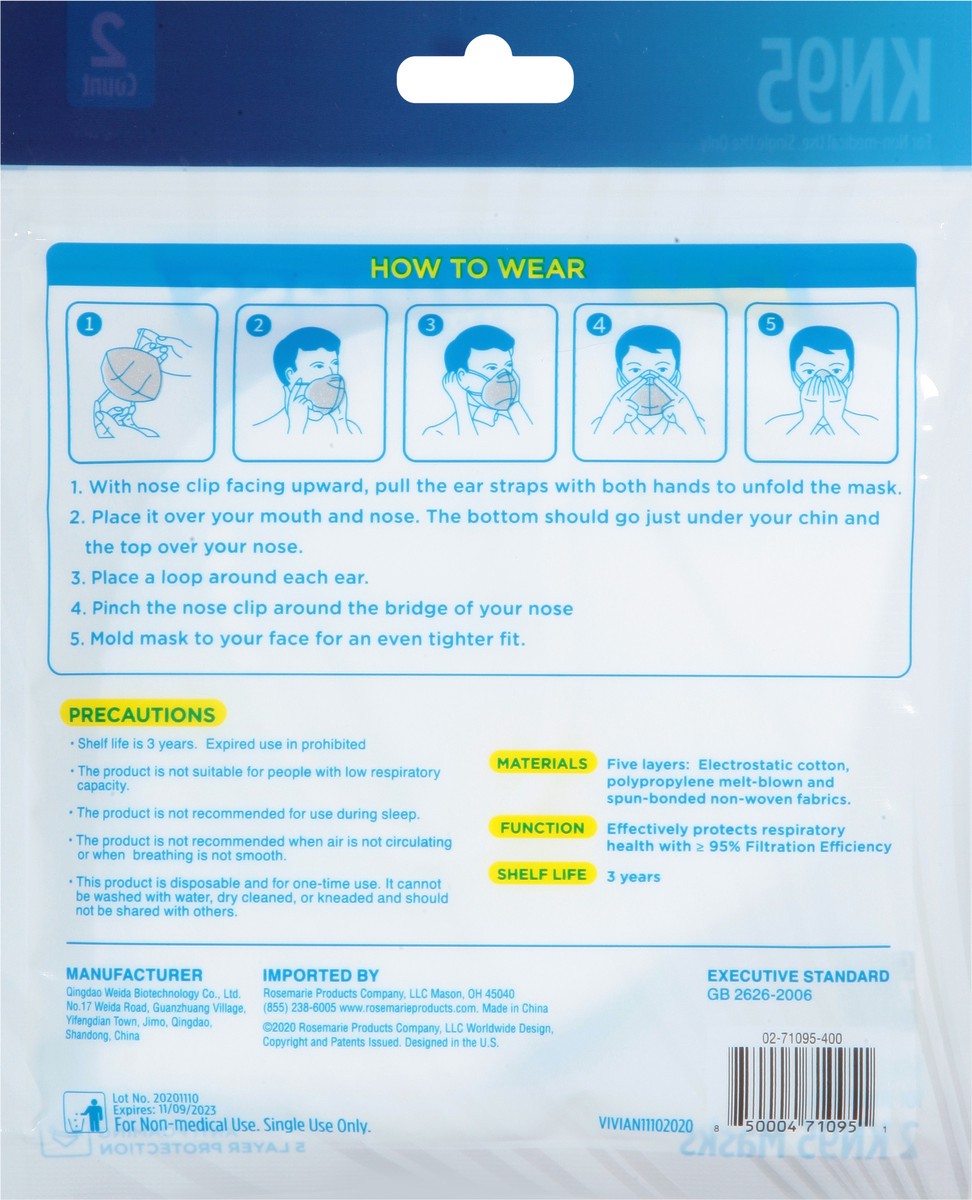 slide 4 of 9, RM Wellness KN95 Face Mask 2 ea, 2 ct