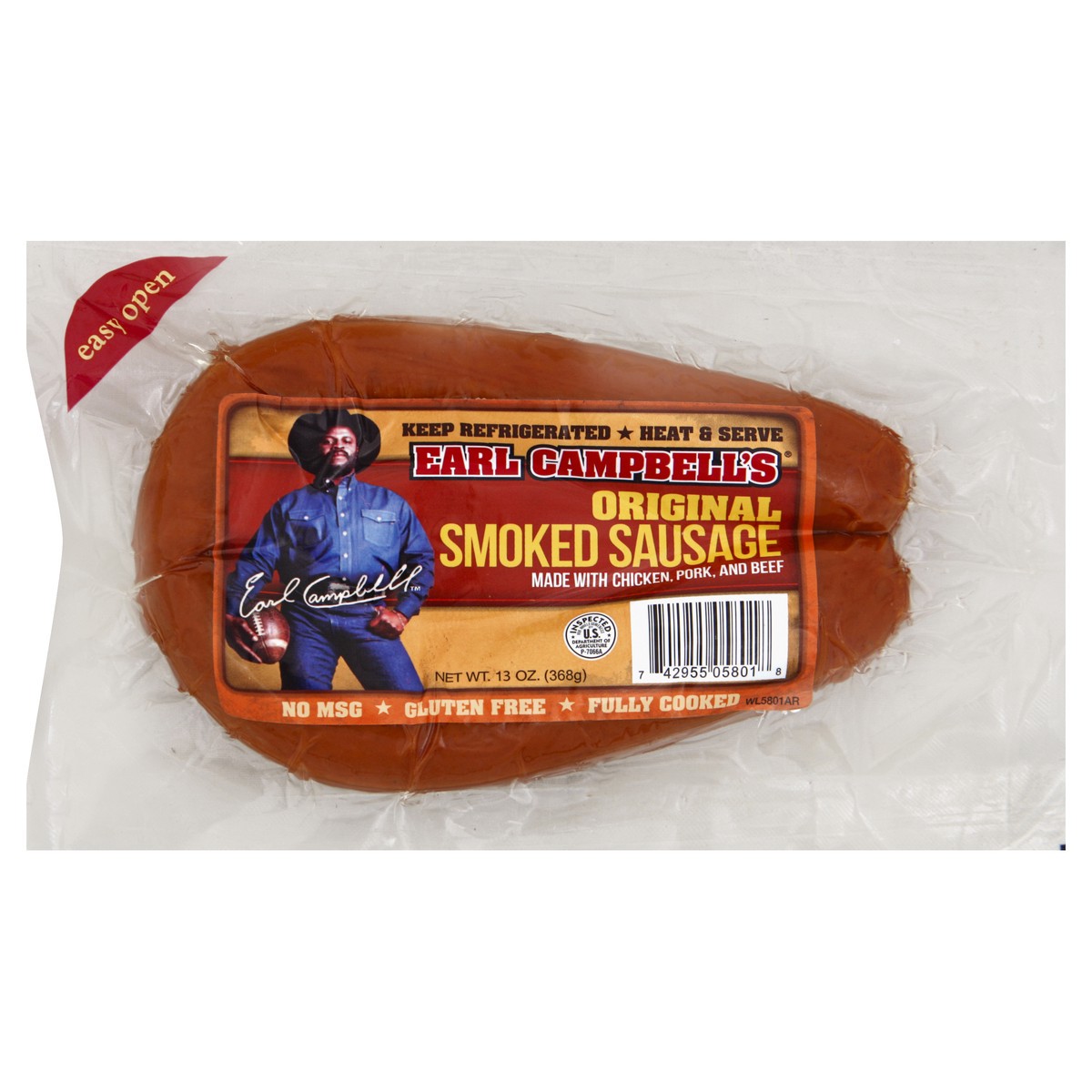 slide 6 of 6, Earl Campbell's Smoked Sausage 13 oz, 13 oz