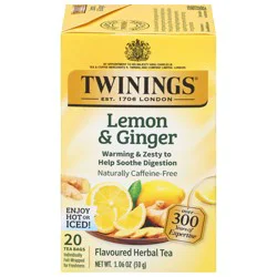 Twinings Lemon & Ginger Herbal Tea 20 Tea Bags- 20 ct; 1.06 oz