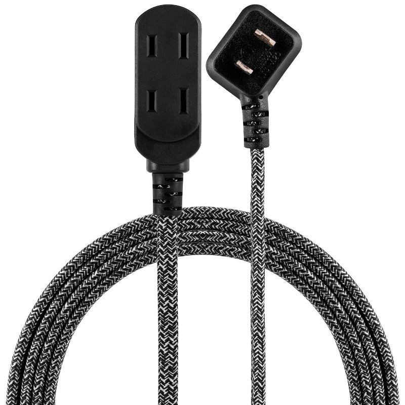 slide 1 of 6, Decor Jasco Black/White Extension Cord 8Ft, 1 ct