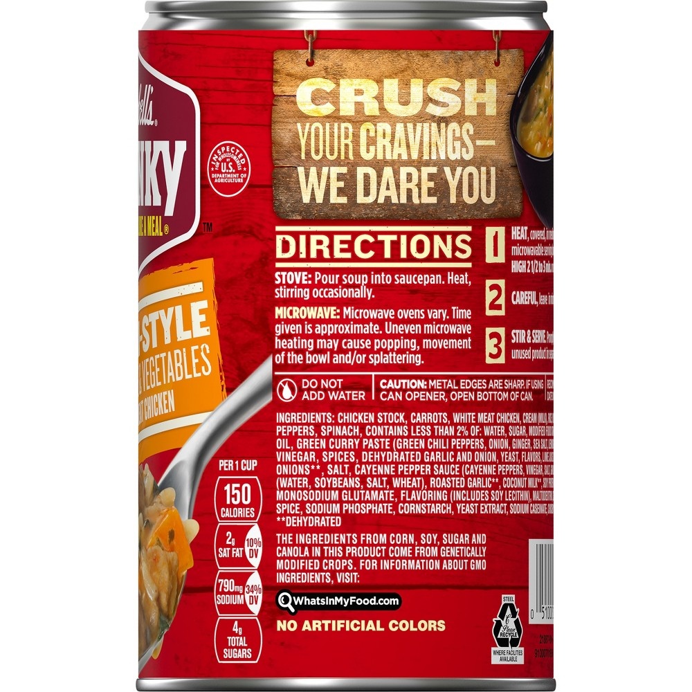 slide 5 of 5, Campbell's Chunky Wicked Thai-Style Chicken With Rice & Vegetables Soup, 18.6 oz