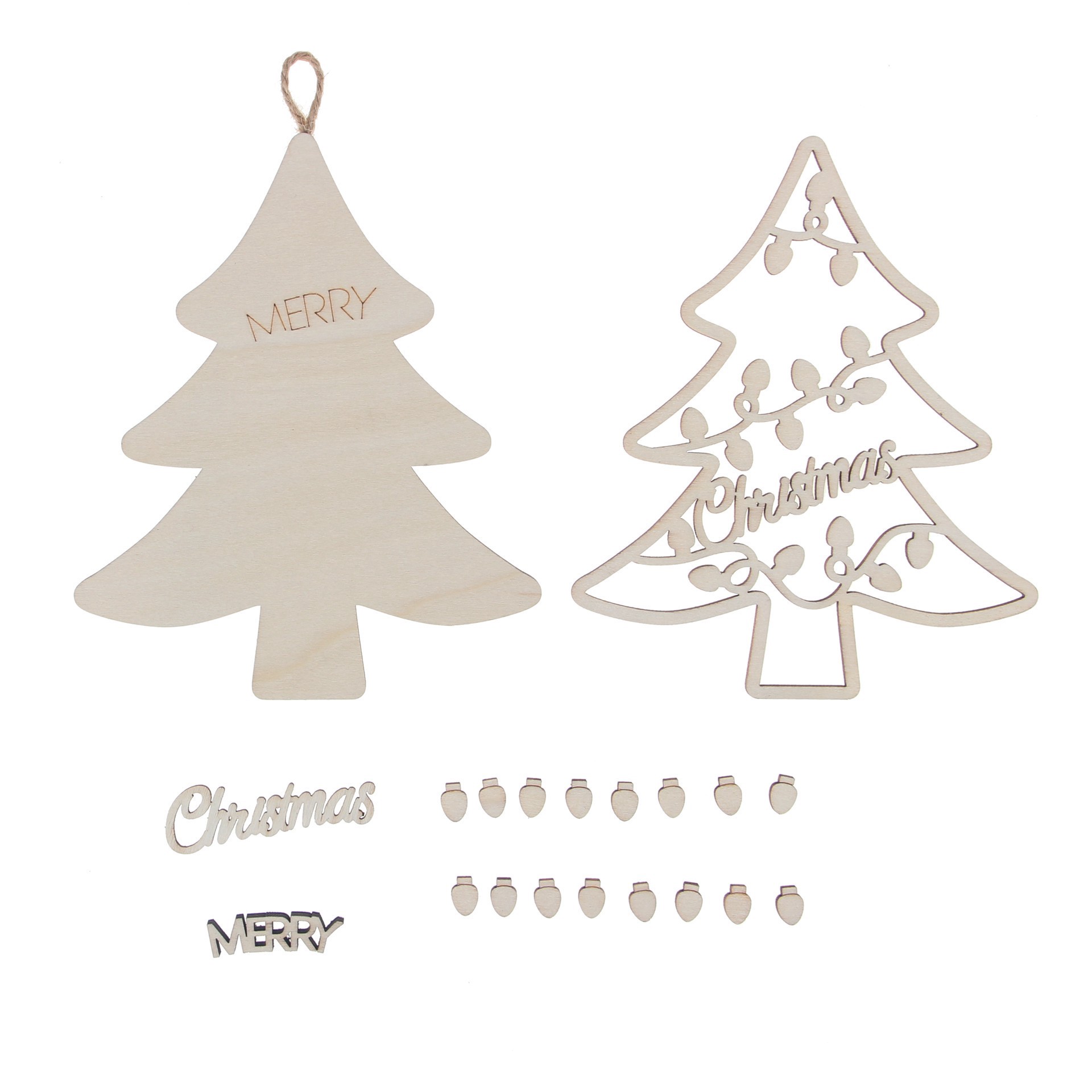 slide 2 of 4, 6" Merry Christmas Tree Diy Wood Decor Kit By Make Market, 5 in x 6 in