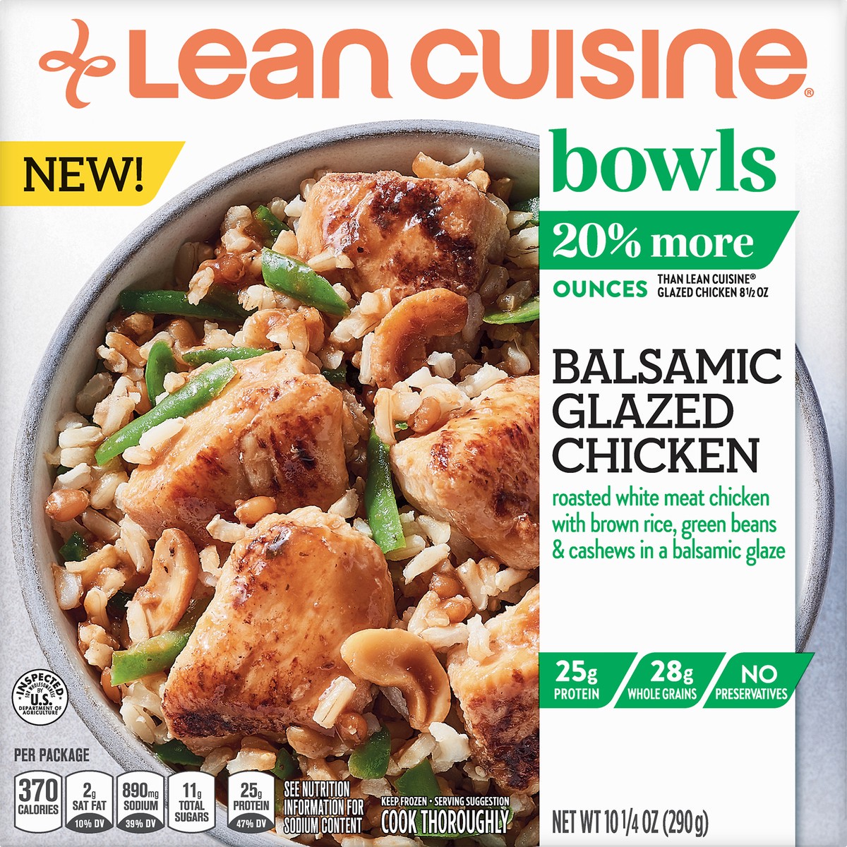 slide 7 of 8, Lean Cuisine Frozen Meal Glazed Chicken, Balance Bowls Microwave Meal, Frozen Chicken Dinner, Frozen Dinner for One, 10.25 oz