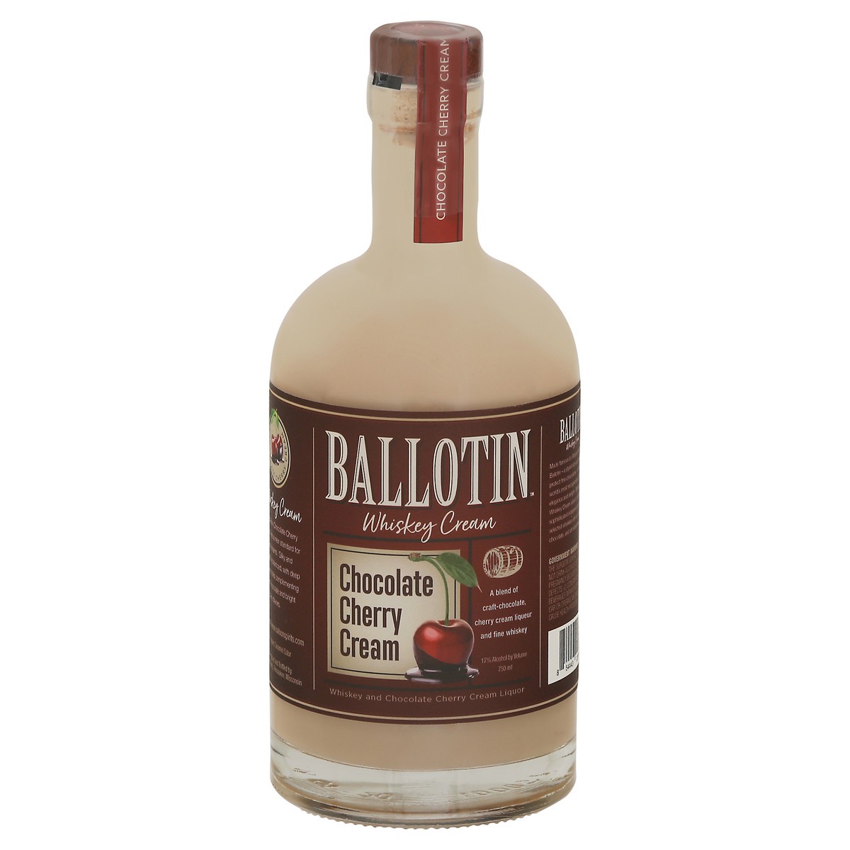 slide 4 of 9, Ballotin Whiskey Choc Cherry Cream, 750 ml