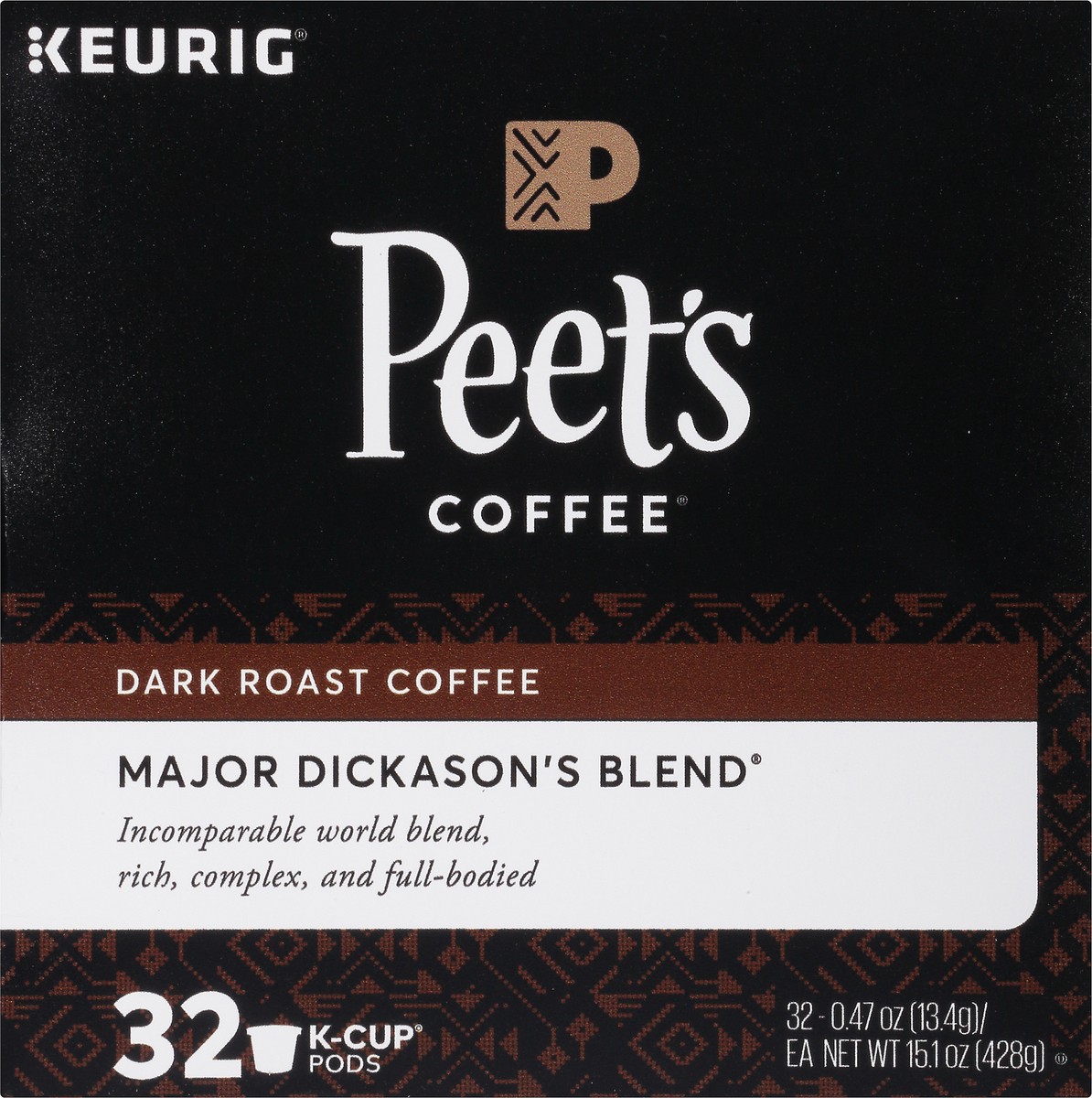 slide 2 of 13, Peet's Coffee Major Dickason's Blend Dark Roast Coffee K-cup Pods - 32 ct, 32 ct