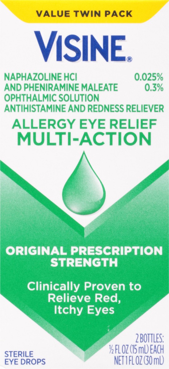 slide 4 of 9, Visine Allergy Eye Relief Multi-Action Eye Drops Value Twin Pack, 1 fl oz