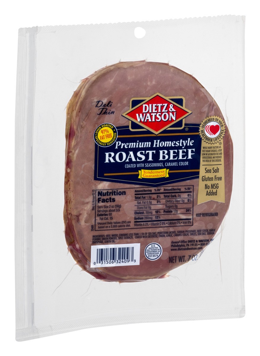 slide 2 of 9, Dietz & Watson Premium Homestyle Roast Beef, 7 oz