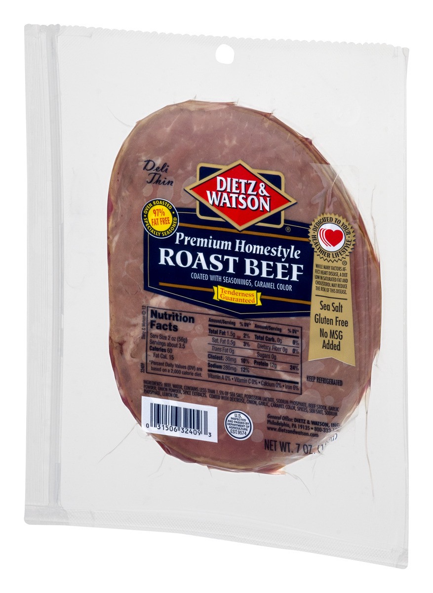 slide 4 of 9, Dietz & Watson Premium Homestyle Roast Beef, 7 oz