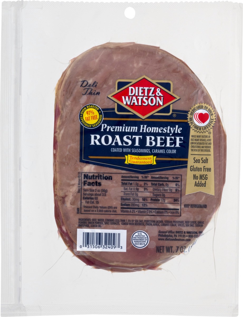 slide 8 of 9, Dietz & Watson Premium Homestyle Roast Beef, 7 oz