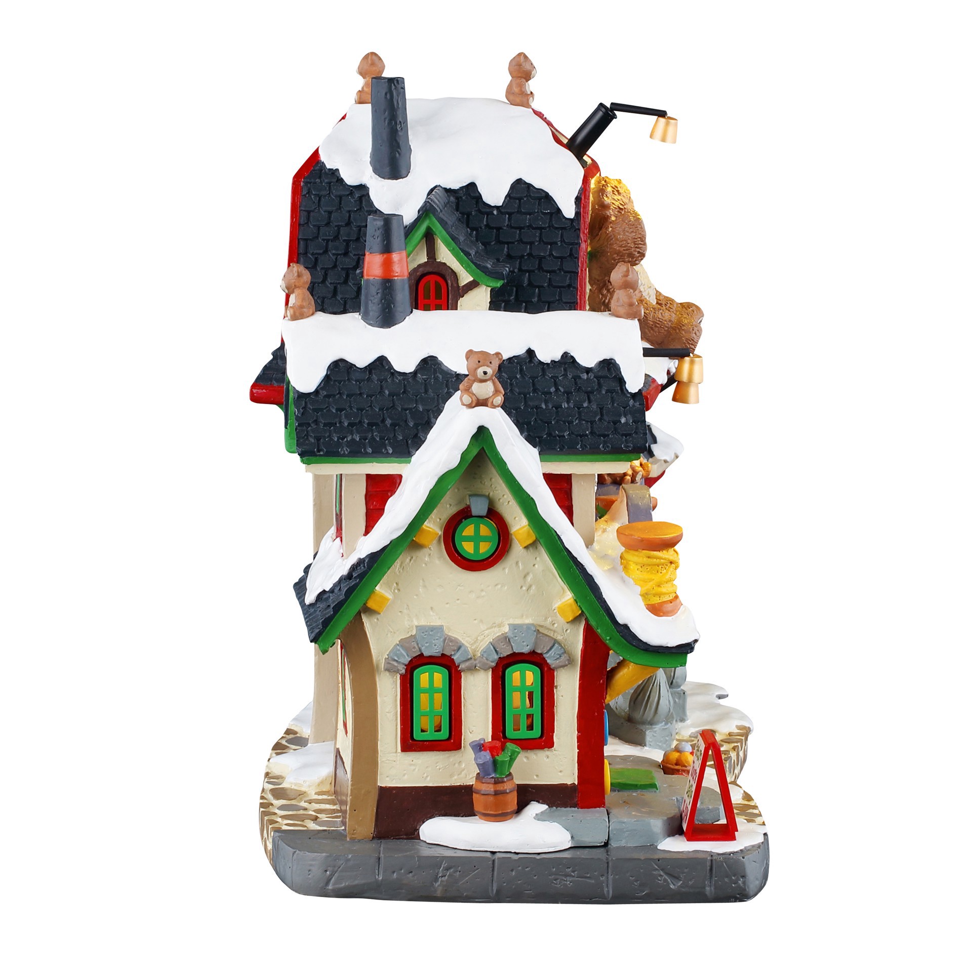 slide 4 of 4, Lemax Caddington Village Teddy Bear Factory, 7.72 in x 10.08 in x 5.31 in