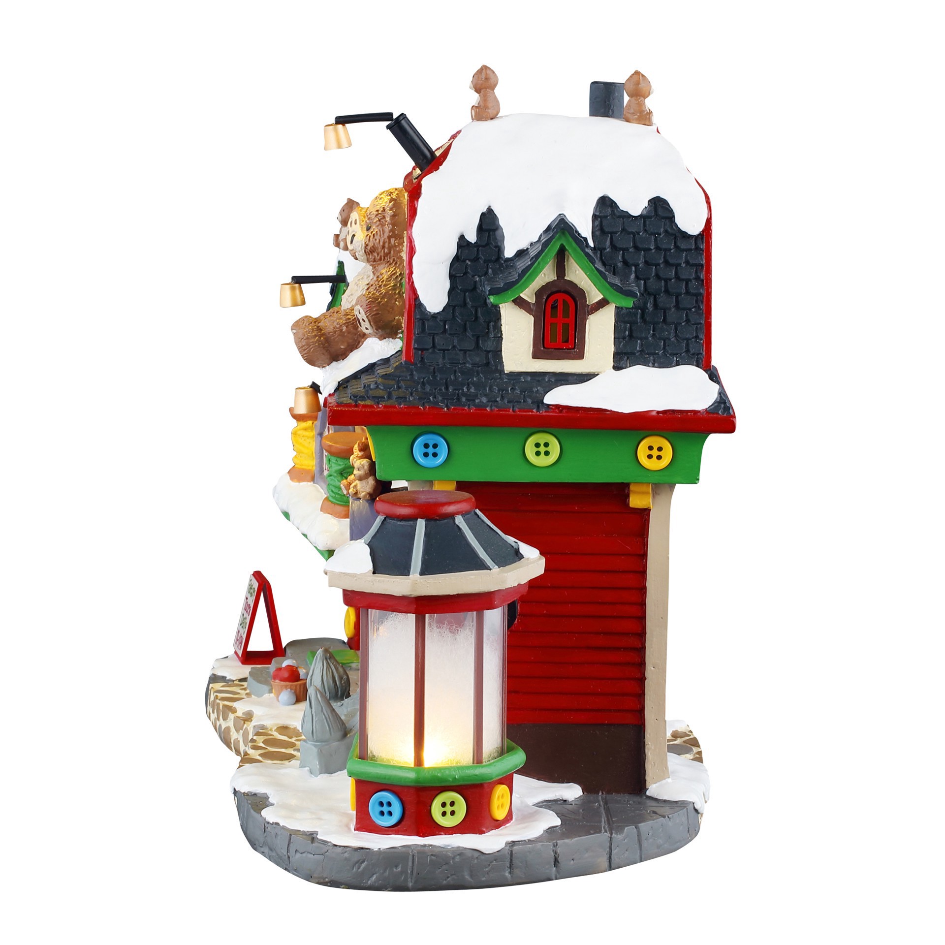 slide 2 of 4, Lemax Caddington Village Teddy Bear Factory, 7.72 in x 10.08 in x 5.31 in