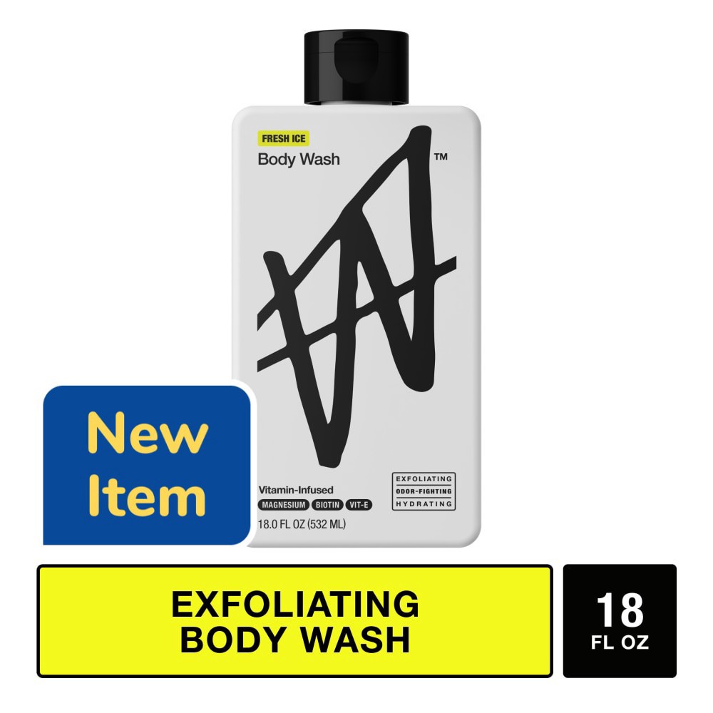 slide 1 of 6, W™ Body Wash Fresh Ice Exfoliating Vitamin-Infused, 18 fl oz