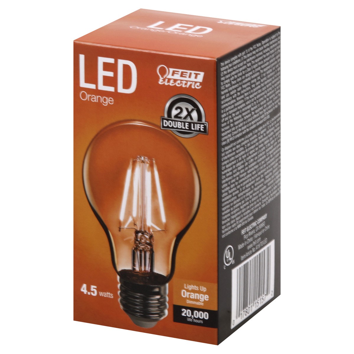 slide 3 of 8, Feit Electric Bulb, LED, Orange, 4.5 Watts, 1 ct