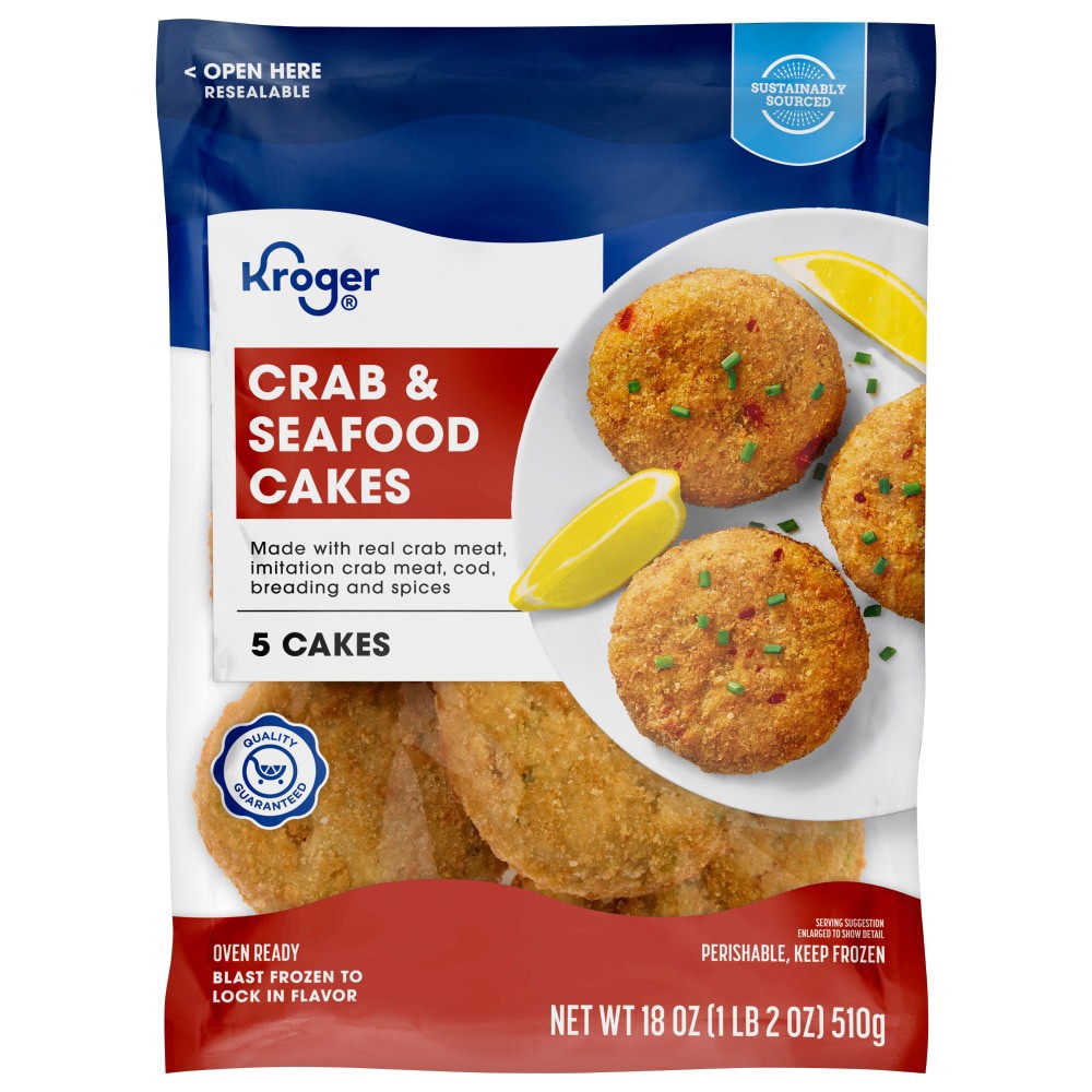 slide 2 of 2, Kroger® Crab and Seafood Cakes, 1.12 lb