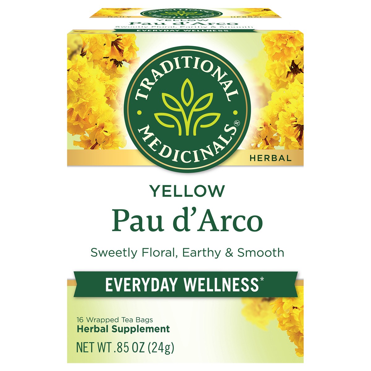 slide 1 of 4, Traditional Medicinals Yellow Pau d''Arco, 16 ct