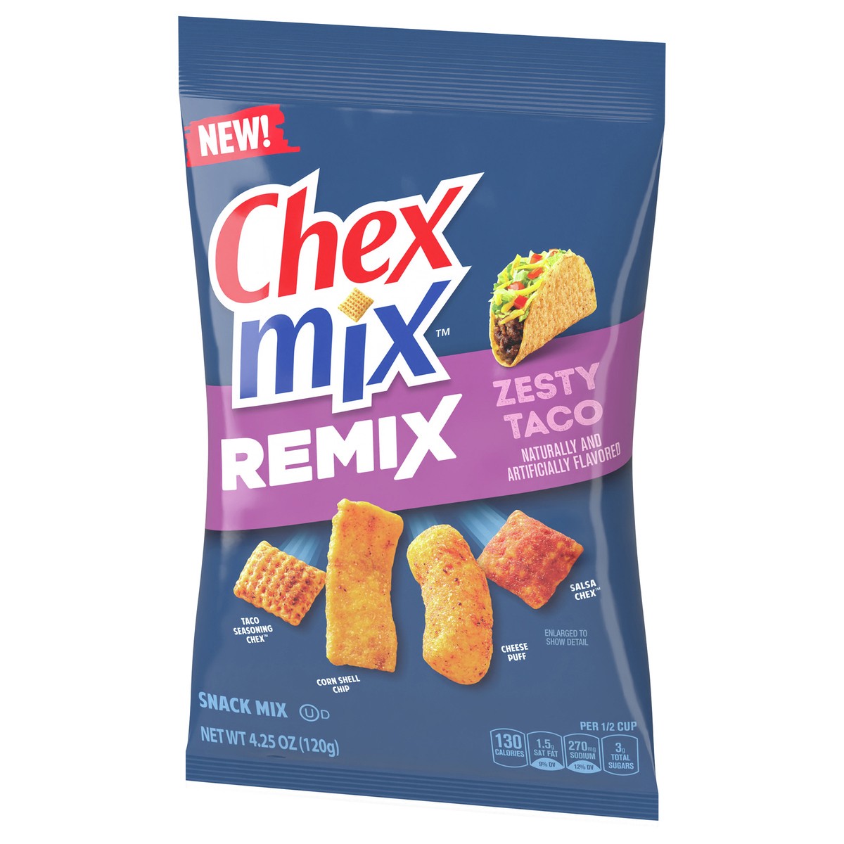 slide 5 of 14, Chex Mix Remix Zesty Taco Snack Mix, 4.25 OZ, 7 oz