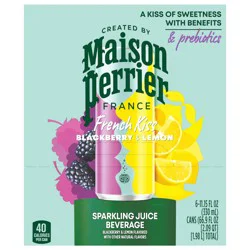 Maison Perrier French Kiss Sparkling Juice Beverage, Blackberry & Lemon Flavors with Real Fruit Juices, 6 pk