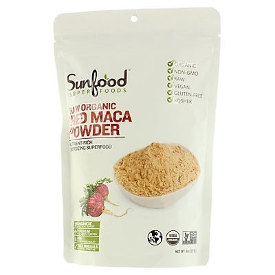 slide 1 of 1, Sunfood Superfoods Sunfood Raw Organic Superfood Powder - Red Maca, 8 oz