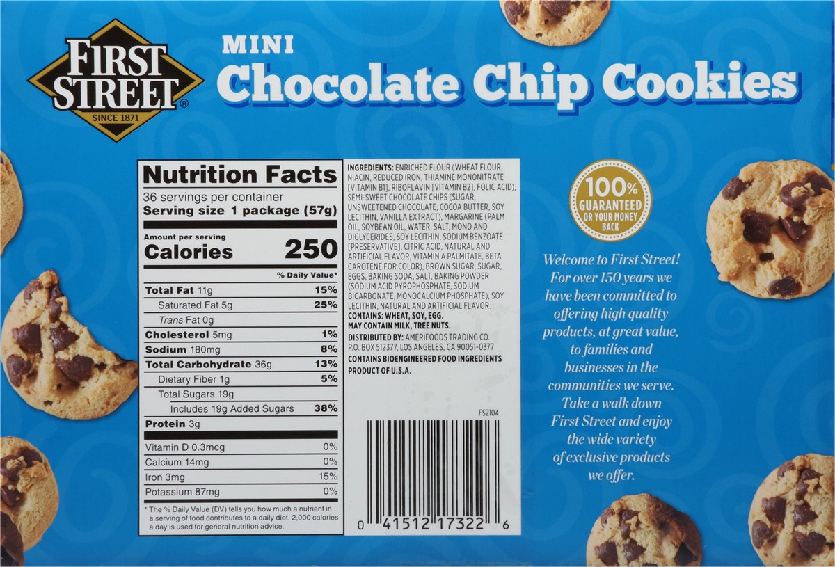 slide 14 of 14, First Street Chocolate Chip Cookie, 36 ct