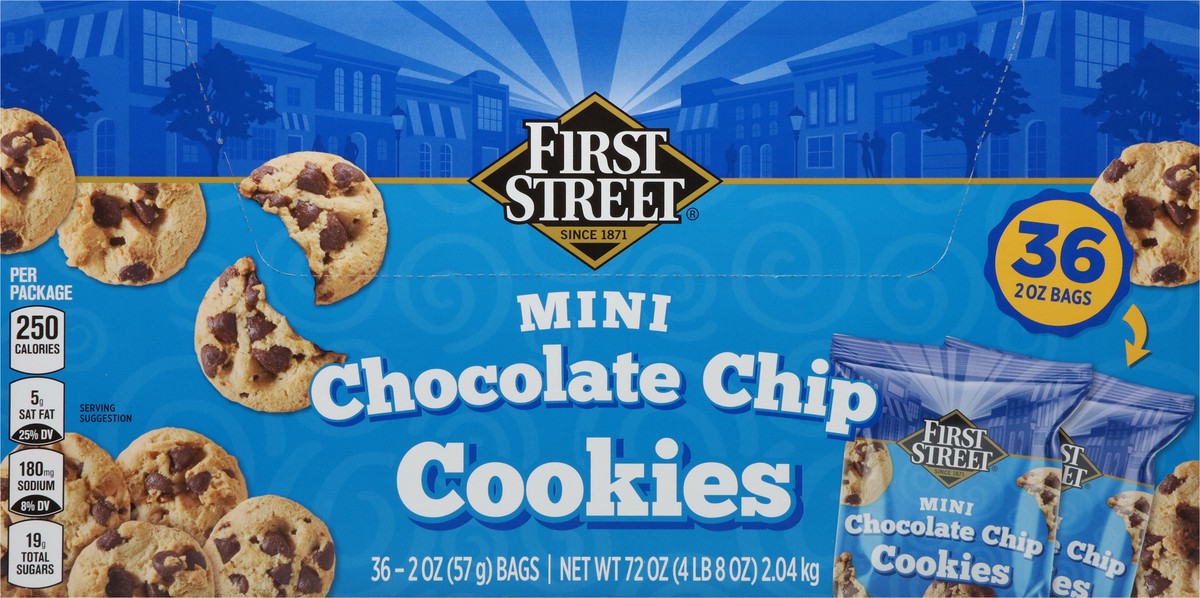 slide 8 of 14, First Street Chocolate Chip Cookie, 36 ct