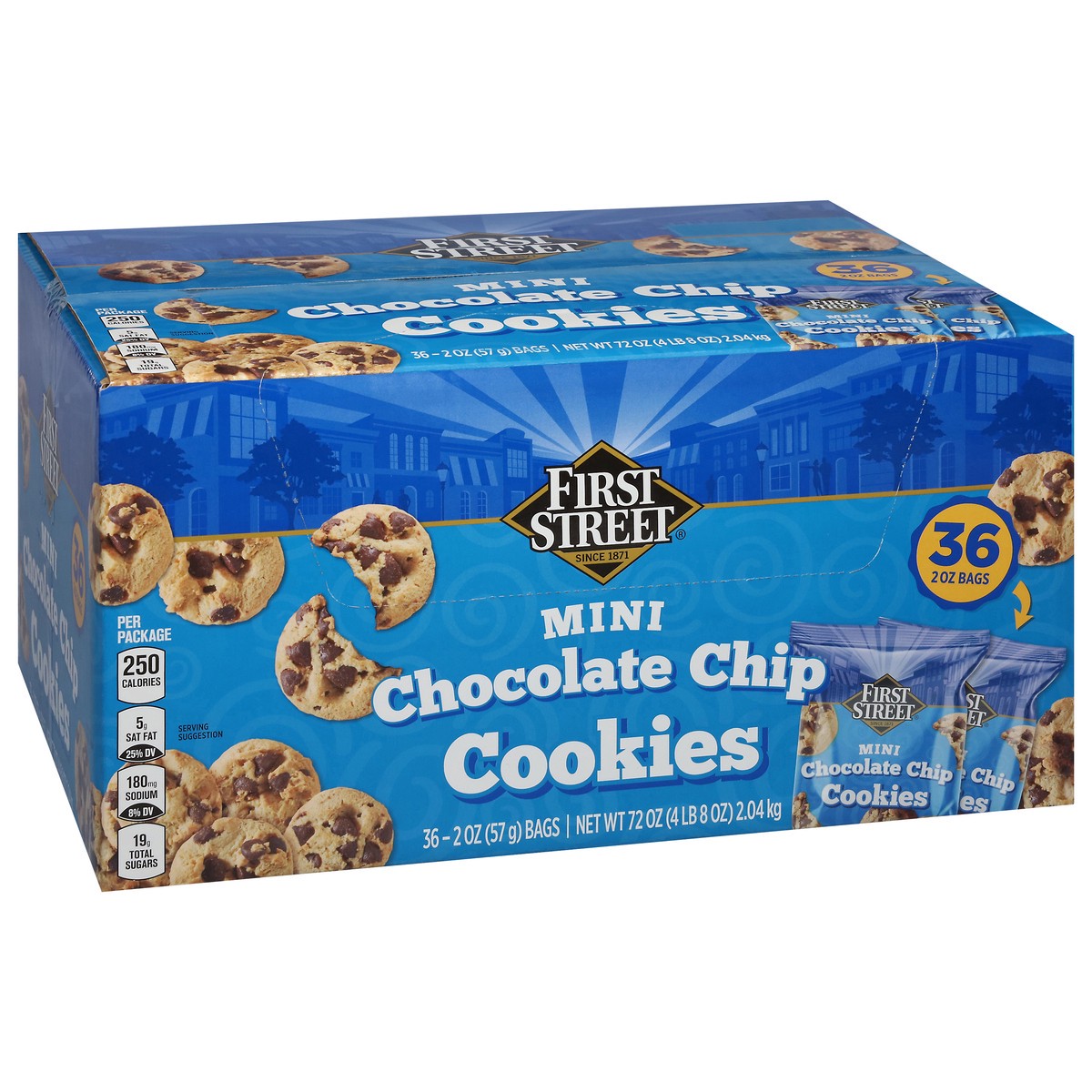 slide 2 of 14, First Street Chocolate Chip Cookie, 36 ct