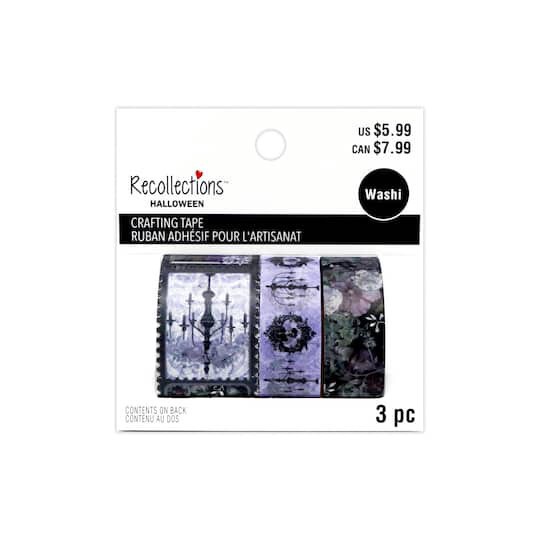 slide 1 of 3, Dead Regency Washi Crafting Tape Set By Recollections, 3 crafting tape rolls