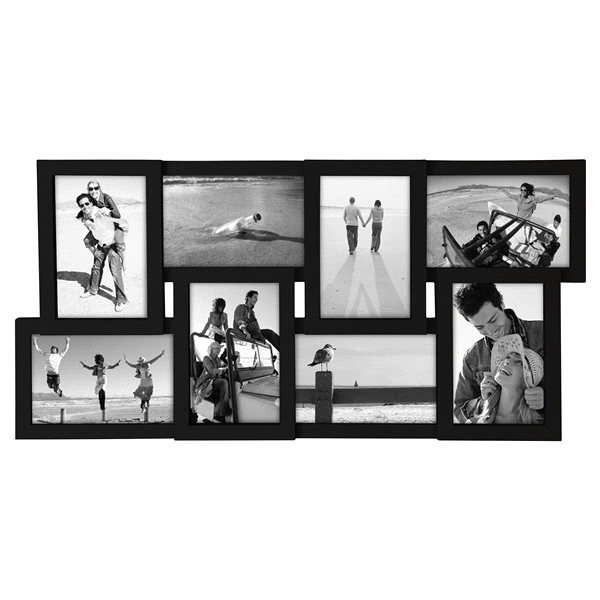 slide 1 of 1, Malden Puzzle Junction 8 Openings Black Picture Frame Collage, 4 in x 6 in