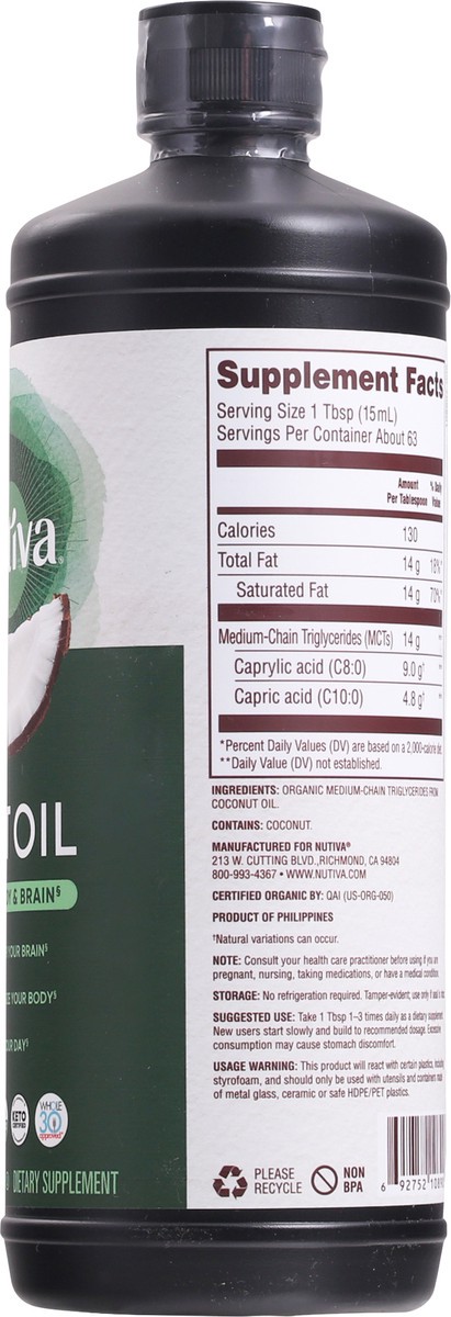 slide 7 of 13, Nutiva Organic MCT Oil 32 fl oz, 32 fl oz