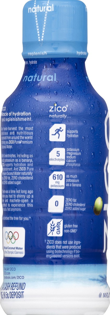 slide 3 of 4, Zico Natural Pure Premium Coconut Water, 16.9 oz