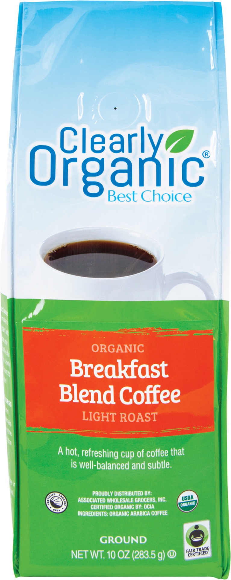 slide 1 of 1, Clearly Organic Breakfast Blend Bag Ground Coffee - 10 oz, 10 oz