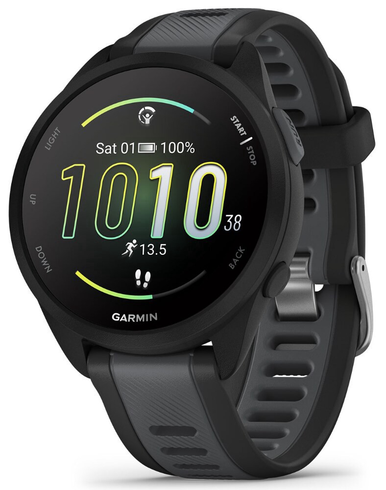 slide 3 of 3, Garmin Forerunner 165 Music Smart Watch - Black/Slate Gray, 1 ct