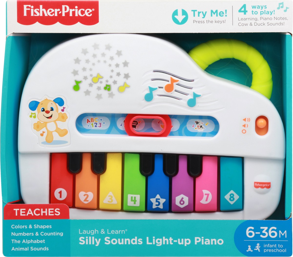 slide 1 of 9, Fisher-Price Laugh & Learn Silly Sounds Light-Up Piano, 1 ct