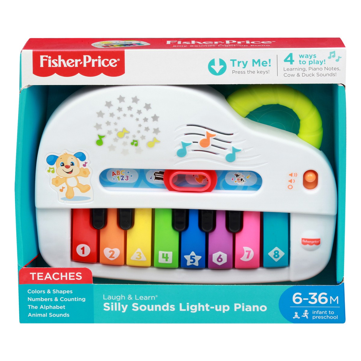 slide 1 of 9, Fisher-Price Laugh & Learn Silly Sounds Light-Up Piano, 1 ea